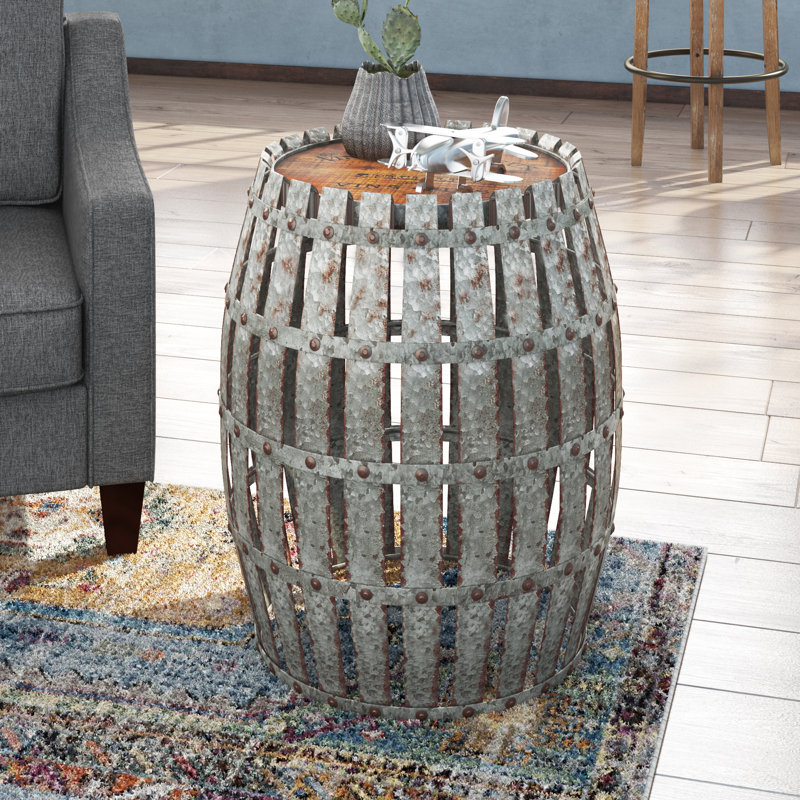 Trent Austin Design® Gibbs Wood and Metal Barrel End Table & Reviews